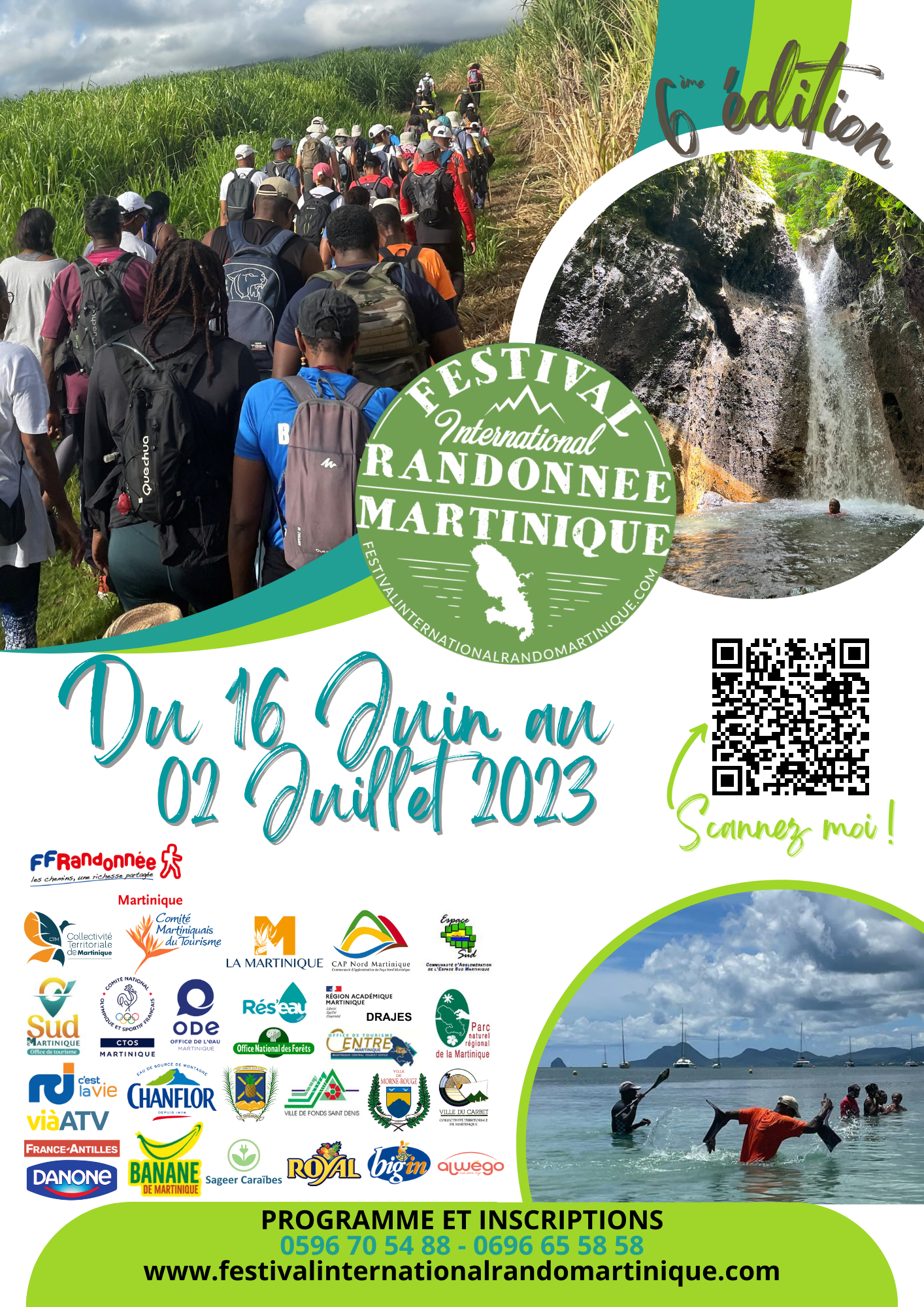 Affiche 6e Festival International de la Randonnée Flyer Festival 2023